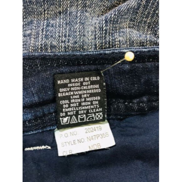 Akademiks AKDMKS Straight Leg Jean Blue Heart Red Sequin 98% Cotton Size 34 NWT - Picture 9 of 12